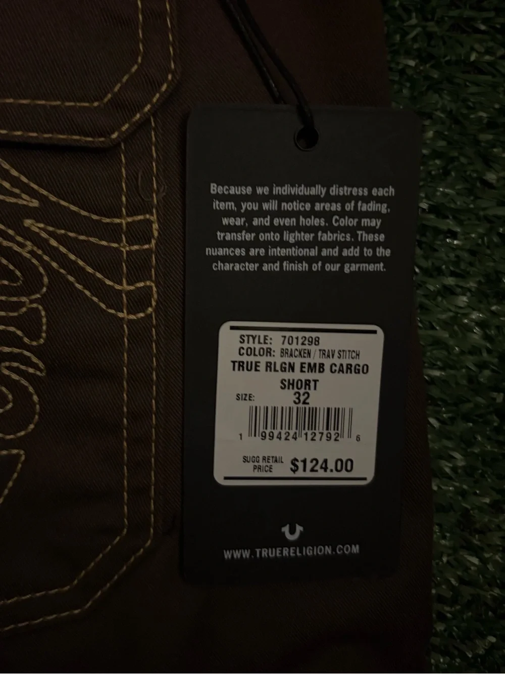 True Religion Dark Brown Men's Cargo Shorts
